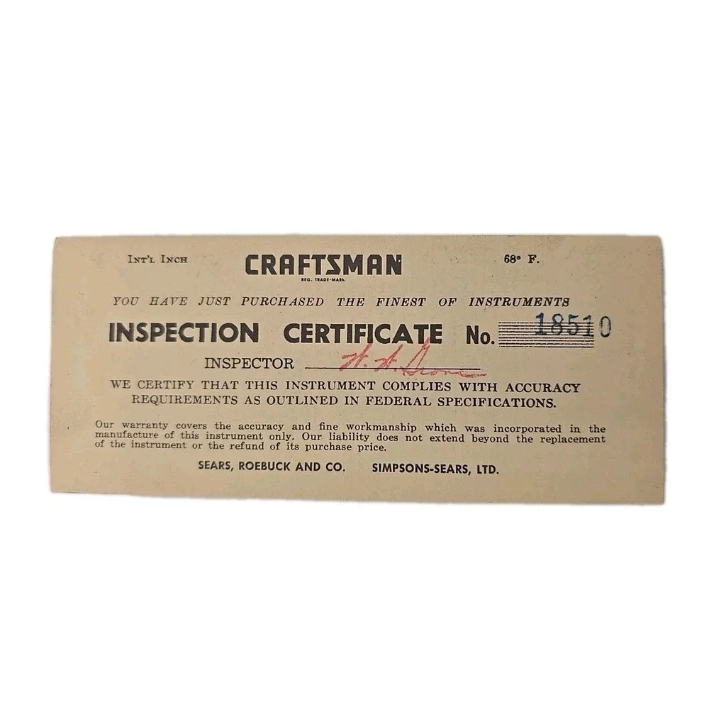 Vintage Craftsman # 38601 DJ Micrometer 0-1